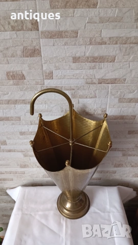 Стара поставка за чадъри - месинг - 62см, снимка 2 - Антикварни и старинни предмети - 53176336