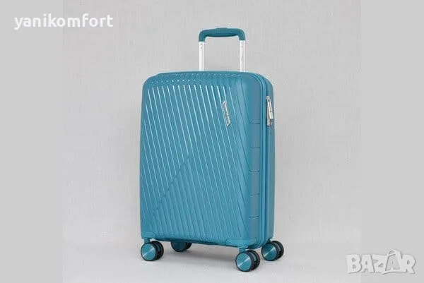 Куфар за ръчен багаж 55/40/20 от полипропилен с 4 колелца, снимка 2 - Куфари - 56200165