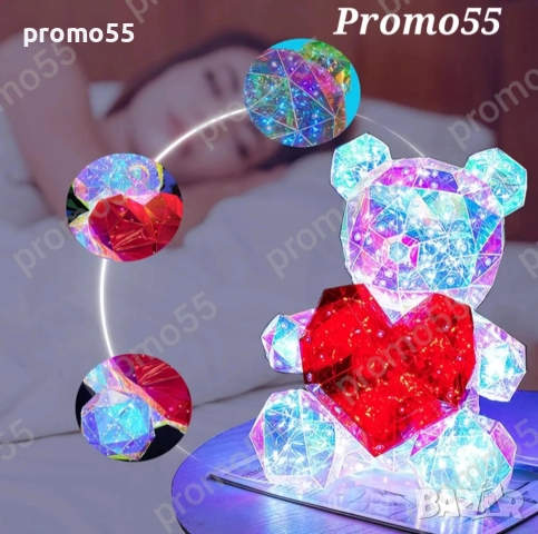 Светещо Мече със Сърце 3D в Луксозна Кутия с Панделка, снимка 4 - Други - 52343840