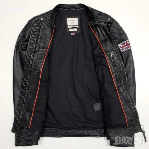 PEPE JEANS LENNON Мъжко Кожено Яке Като ново S-M, снимка 5 - Якета - 53270848
