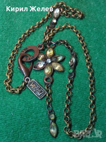 PILGRIM - МАРКОВО ФЛОРАЛНО БУТИКОВО КОЛИЕ МЕСИНГ и ФАСЕТИРАНИ КРИСТАЛИ 31425, снимка 2 - Колиета, медальони, синджири - 38056230