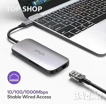 VAVA 9-в-1 USB C хъб адаптер с Pd захранване, снимка 1 - Друга електроника - 48735131