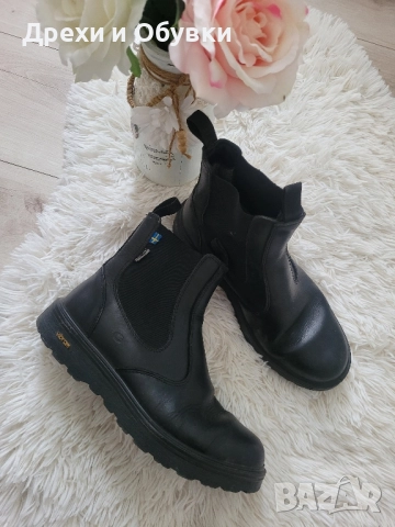 Черни боти ЕСТЕСТВЕНА кожа 