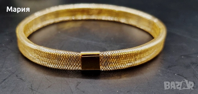 Златна ластична гривна 14к, снимка 2 - Гривни - 53636500