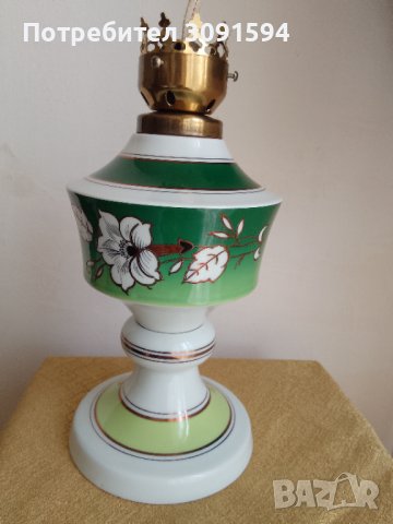  Стара  Газена  порцеланова лампа маркирана  GDR, снимка 1 - Други ценни предмети - 41143906
