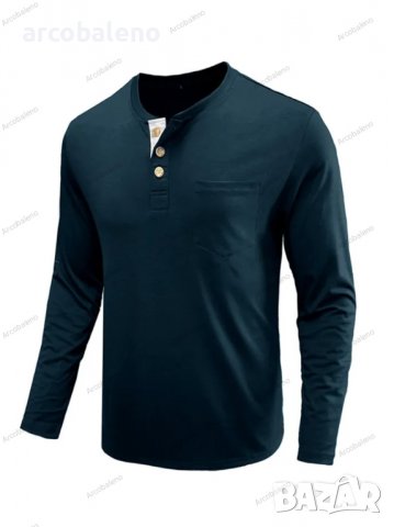 Мъжка едноцветна блуза с дълъг ръкав, 5цвята - 023, снимка 14 - Блузи - 39609541