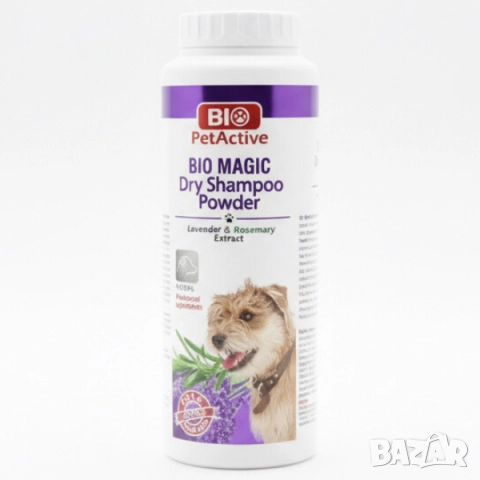 Сух Шампоан - Пудра - с Лавандула и Розмарин - за Кучета - 150гр. - Bio PetActive
