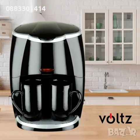 Кафеварка Rosberg R51170A 450W с две чаши Черна , снимка 9 - Кафемашини - 47632407