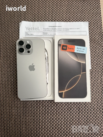 36М ГАРАНЦИЯ❗️100% Бат.❗️iPhone 16 Pro MAX❗️ Лизинг от 76лв/м Natural Titanium 256GB❗️