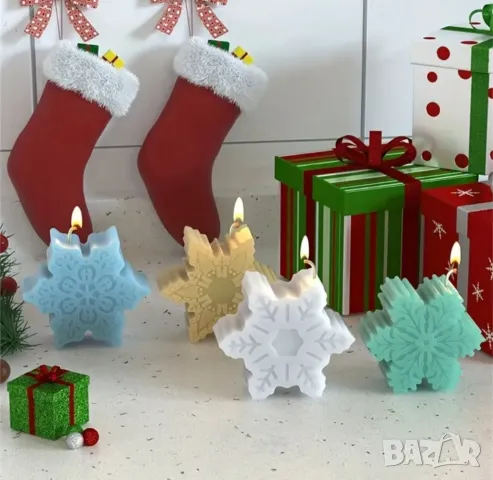 Молд к-т 2 броя за 4 вида снежинки , снимка 6 - Форми - 49469663