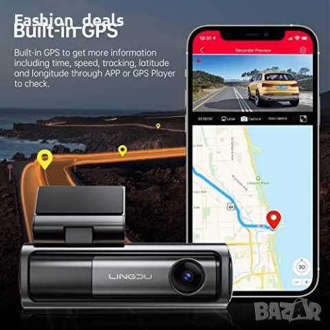 Нова камера за кола автомобил рекордер Dash Cam Видеорегистратор, снимка 2 - Камери - 42156284