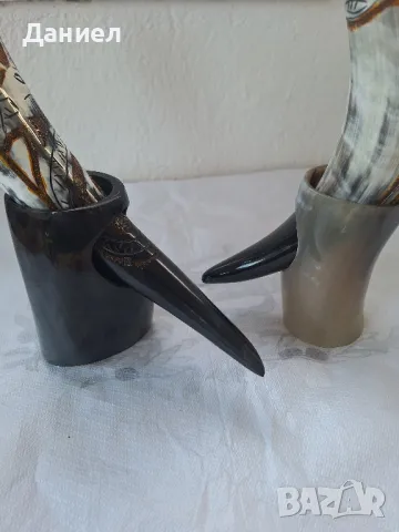 Чаша от естествен рог на бик,  викингска чаша , снимка 2 - Чаши - 48016929