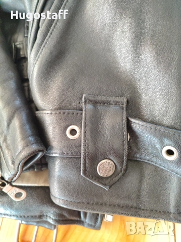 Винтидж Harley Davidson Мъжко черно кожено яке моторджиско Рокерия Л, снимка 6 - Якета - 52942960