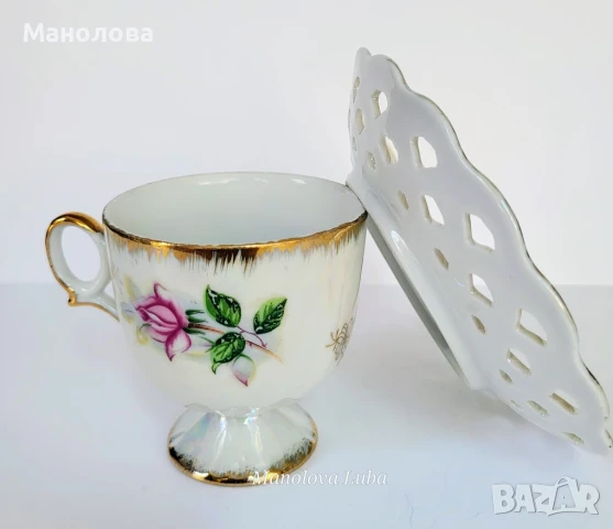 Порцеланова чаша с чинийка Roberts Company of San Francisco, произведени в Япония., снимка 8 - Други ценни предмети - 51211267