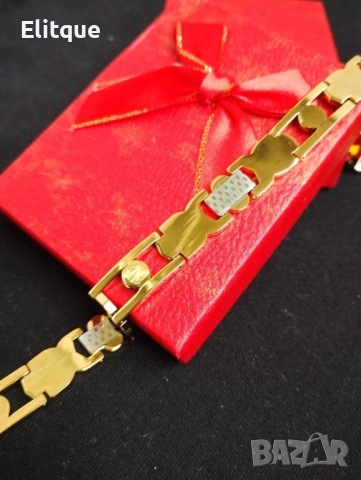 Гривна в златист цвят, подходяща за мъже и жени, снимка 5 - Други стоки за дома - 52905980