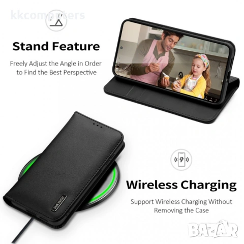 DUX DUCIS Hivo Кожен Калъф за Samsung S26+ - Кравешка кожа, RFID защита, Портфейл, Стойка, снимка 6 - Калъфи, кейсове - 53705567