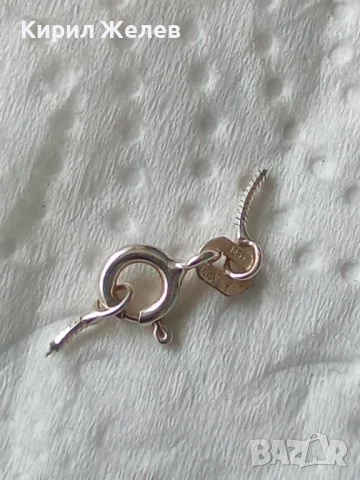 Сребърна карабинка закопчалка 52143, снимка 2 - Колиета, медальони, синджири - 52339625