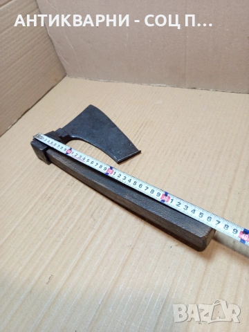 Соц Стара Голяма Ръчно Кована Дърводелска Брадва Кривица. НОМЕР 64., снимка 15 - Антикварни и старинни предмети - 53445781