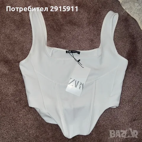 Бяло корсетно боди Zara, снимка 2 - Корсети, бюстиета, топове - 56144686
