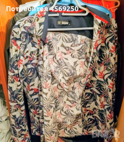 Оригинална мъжка риза Bentley, размер M, с ярък флорален десен. Идеална за ежедневно носене или спец, снимка 3 - Ризи - 53794389