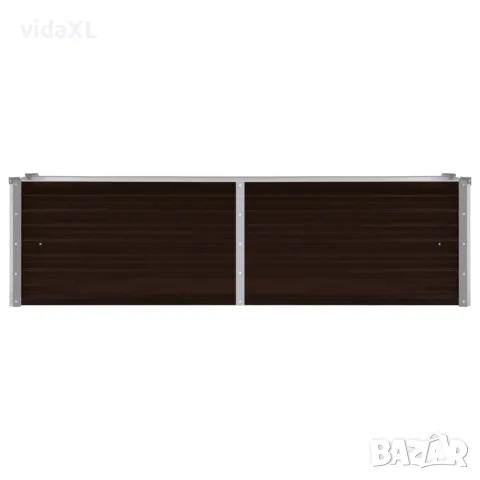 vidaXL Градинска висока леха кафява 160x40x45 см поцинкована стомана, снимка 4 - Саксии и кашпи - 56147579