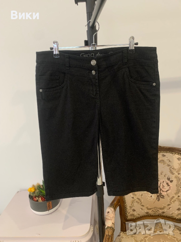 Черни дънки до коляното в размер М, снимка 9 - Къси панталони и бермуди - 44779474
