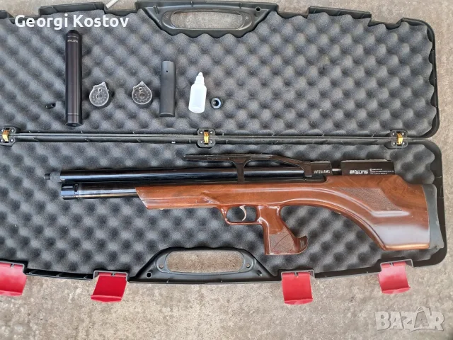 PCP Въздушна пушка Aselkon MX7 Wood (5.5 mm / .22) – Пълен комплект в твърд куфар, снимка 2 - Въздушно оръжие - 56114270