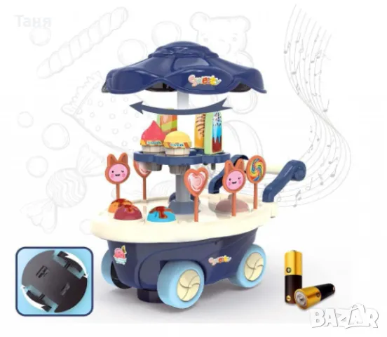 Детска количка със сладкиши и сладолед