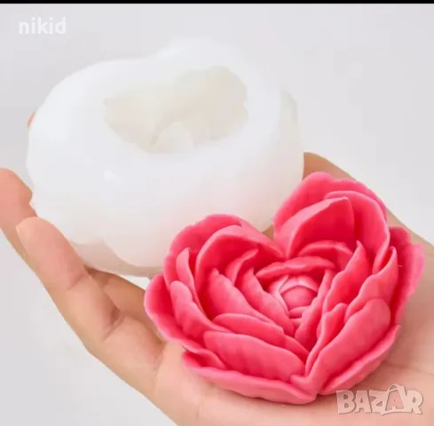 3d Сърце от листа рози роза силиконов молд форма шоколад гипс смола свещ сапун декор