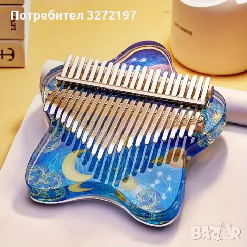 Ръчно изработена Калимба Miwayer-кристална прозрачна,17 клавиша с калъф и аксесоари, снимка 1