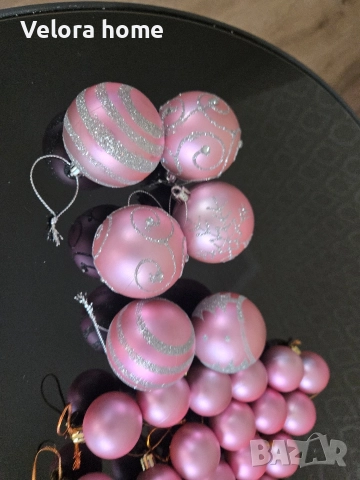 Розов сет от коледни играчки + гирлянд, снимка 4 - Декорация за дома - 52920506