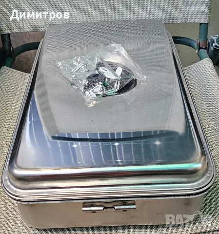Нова преносима пушилня за месо и риба от неръждаема стомана (с горелки)