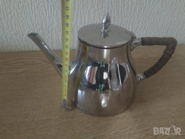 посребрен метален чайник, снимка 2 - Антикварни и старинни предмети - 39105881