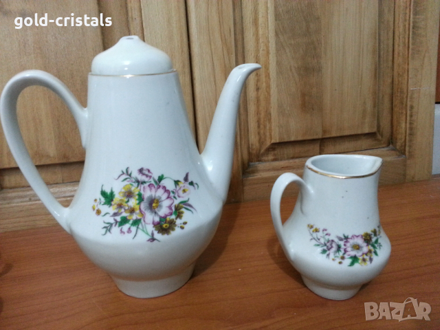 Стар български порцелан кана чайник латиера, снимка 3 - Антикварни и старинни предмети - 36118905