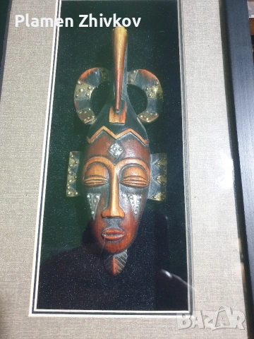 Афрканска пластика , рамкирана под стъкло , снимка 5 - Антикварни и старинни предмети - 53393094
