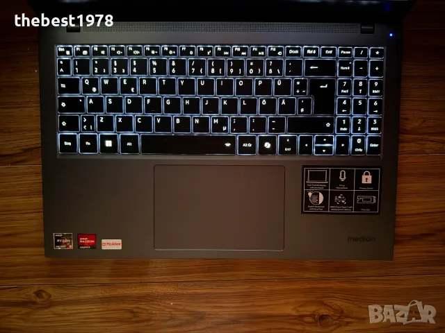 15.6 Medion Avantum`Ryzen 7430U/16GB RAM/256GB SSD/Full HD IPS/Батерия 12ч/Подсветка, снимка 5 - Лаптопи за работа - 56106767