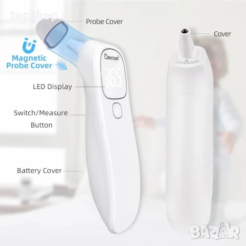 НОВ Безконтактен Термометър Berrcom et005с LED дисплей, отчитане за 1 секунда автоматично изключване, снимка 5 - Съдове за готвене - 50494694