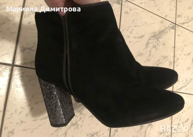Черни боти от велур, снимка 3 - Дамски боти - 56334739