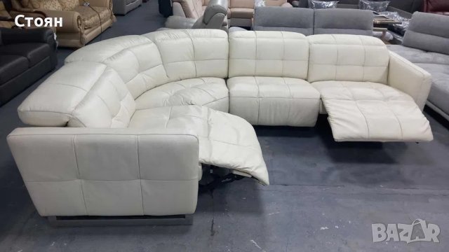 ПРОМОЦИЯ!!!Кремав кожен ъглов диван "Marmount" с електрически релакс механизъм, снимка 9 - Дивани и мека мебел - 40271044