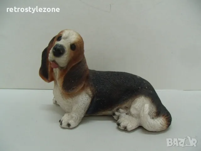 № 7842 стара фигура - куче   - размер 13,5 / 8,5 / 6 см   - синтетика / полирезин