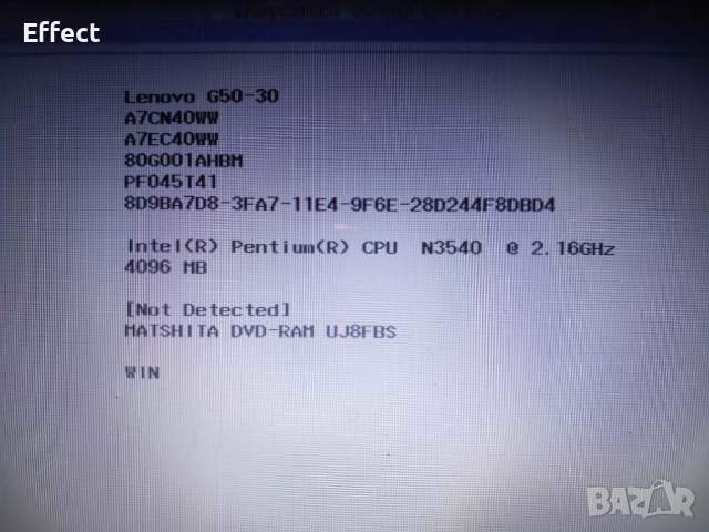 Лаптоп работещ Lenovo G50-30 CPU 3540  На части, снимка 2 - Части за лаптопи - 52906783