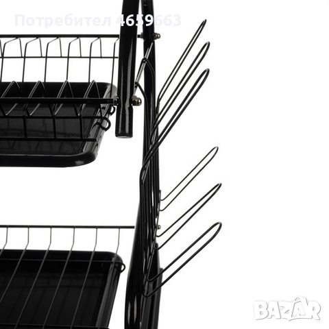 Двуетажна сушилня за съдове Ruhhy, неръждаема стомана, поставка за чаша и тава за отцеждане, снимка 4 - Други стоки за дома - 52547157