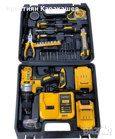 Немски Акумулаторен Винтоверт STAHLMAYER XR 36V 8,0AH + Инструменти в Куфар, снимка 1