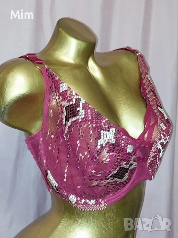 Ulla Popken 100 C Червен дантелен сутиен , снимка 3 - Бельо - 53290575