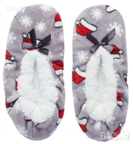 Пухкави пантофи за Коледа 39 номер, снимка 2 - Пантофи - 52806847