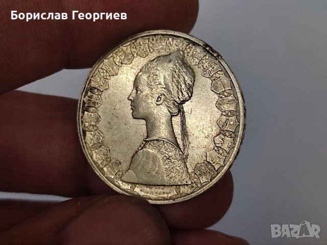 Сребърна монета 500 лири 1961 г, снимка 2 - Нумизматика и бонистика - 41675864