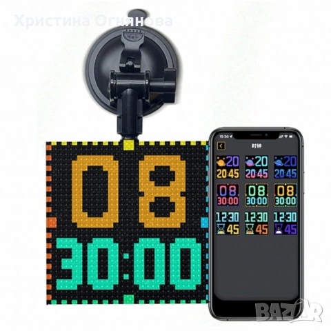 Интелигентен LED екран 32×32 за заден прозорец на автомобил – Модел Pixel RGB с Bluetooth управление, снимка 5 - Аксесоари и консумативи - 53134460