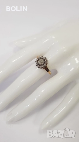 Викториански златен пръстен с диаманти , снимка 10 - Пръстени - 52777588