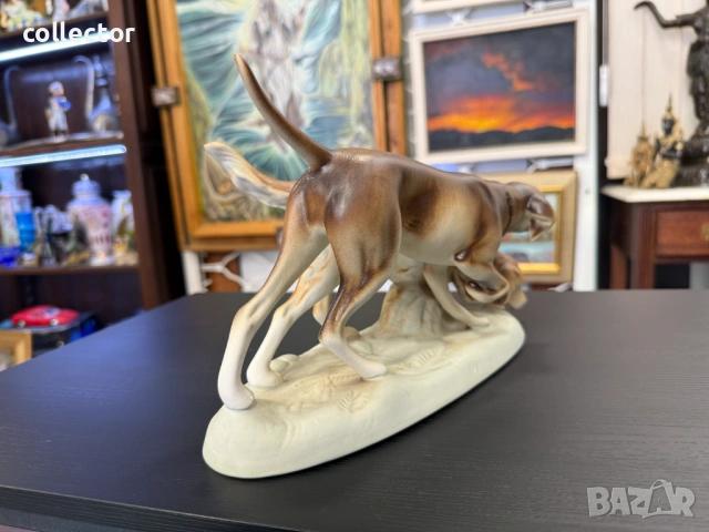 Порцеланова фигура на две ловни кучета от Royal Dux. №7915, снимка 6 - Антикварни и старинни предмети - 53681147