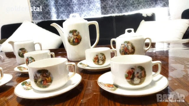 старинен порцелан Чехословакия чашки за кафе трите грации, снимка 6 - Антикварни и старинни предмети - 50587749